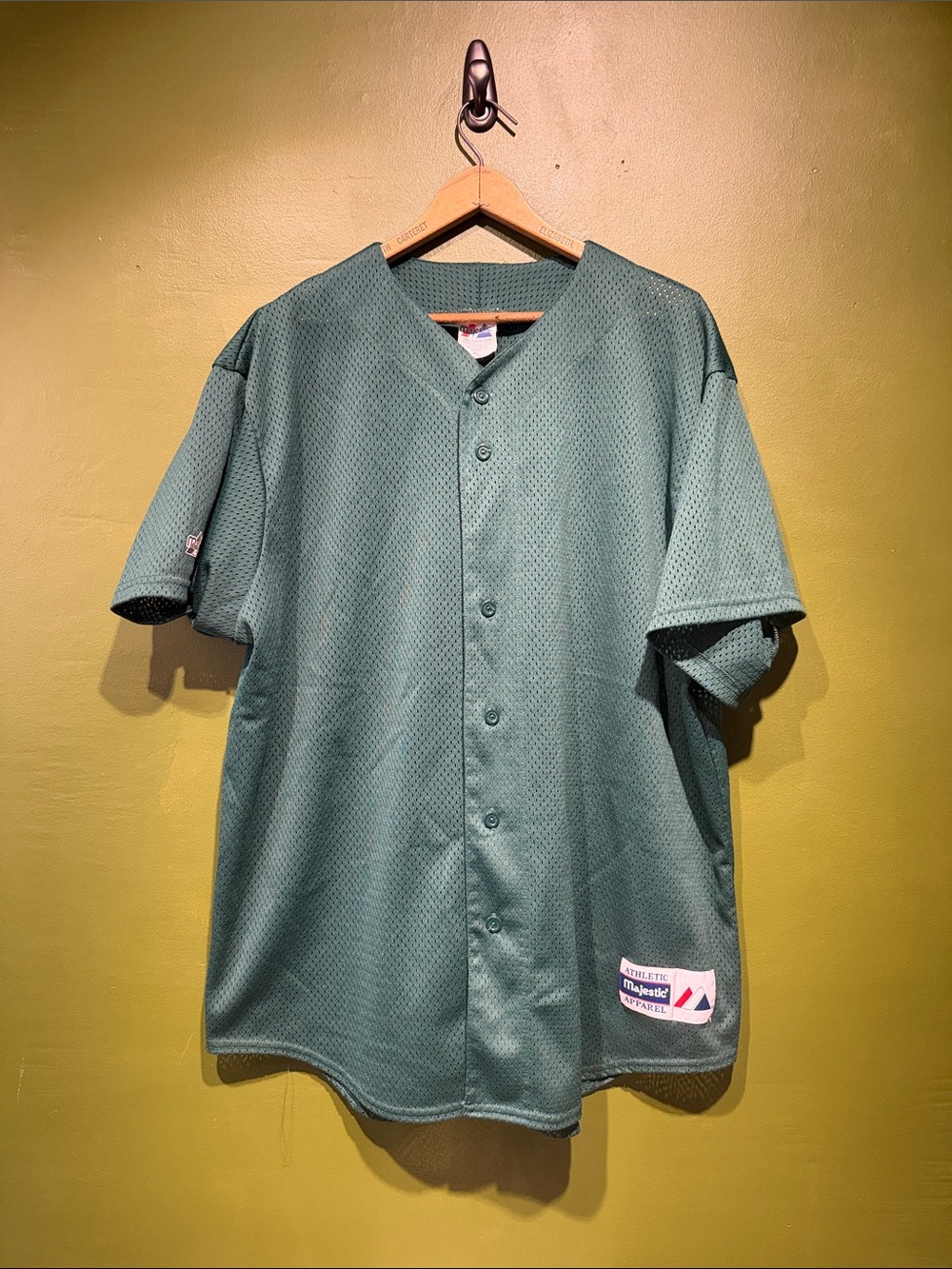 Vintage Majestic Hunter Green Mesh Baseball Jersey